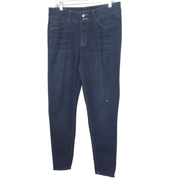 Lane Bryant High Rise Jeans16R Blue Distressed Denim Skinny Tighter Tummy Tech - Picture 1 of 7